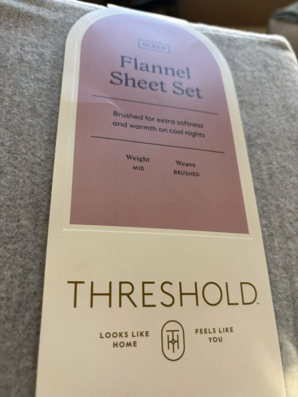 Target Flannel Sheet Set Queen Gray Stripe Cotton Blend Deep Pocket Soft NWT